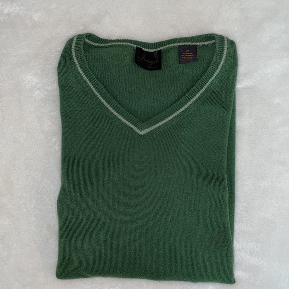 Men's green v-neck sweater - Picture 5 of 5